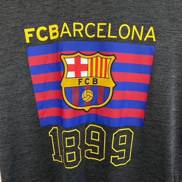 Boys FCB Barcelona Heather Gray Short Sleeve Shirt - Picture 3 of 5